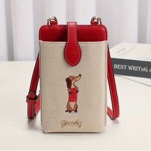 New Red and Cream Dachshund Crossbody Bag